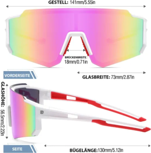Lunettes de soleil de sport polarisées pour homme et femme Protection UV400 Baseball Cyclisme Course à pied Pêche Lunettes de soleil DC0068 Cadre Blanc Revo Lentille Rose