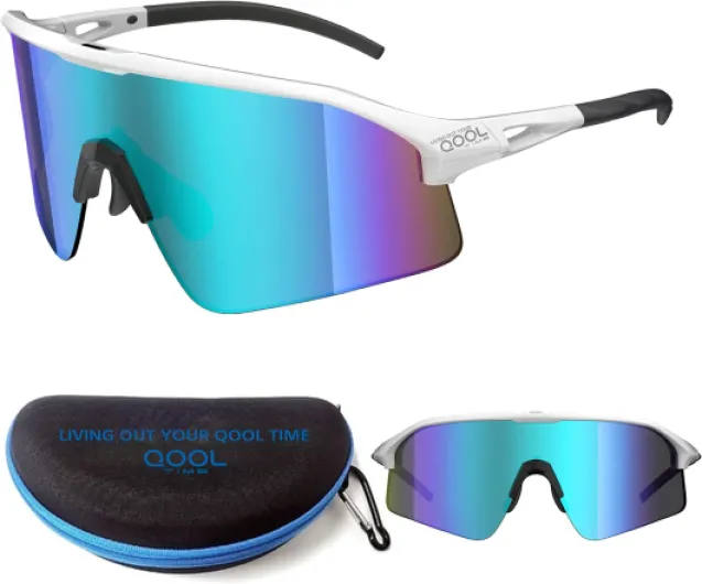 Living out your qool time Lunettes de soleil polarisées cyclisme homme femme volleyball course golf baseball sports de plein air padel tennis 118 1188k-wt-br Bleu