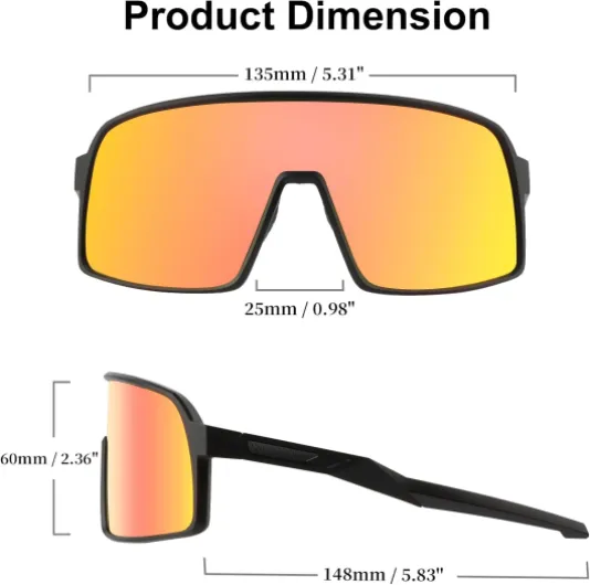 Lunettes de soleil polarisées pour hommes et femmes, lunettes de cyclisme UV400 pour le baseball, la conduite et le, lunettes à 3 lentilles Cadre noir transparent - Jante complète