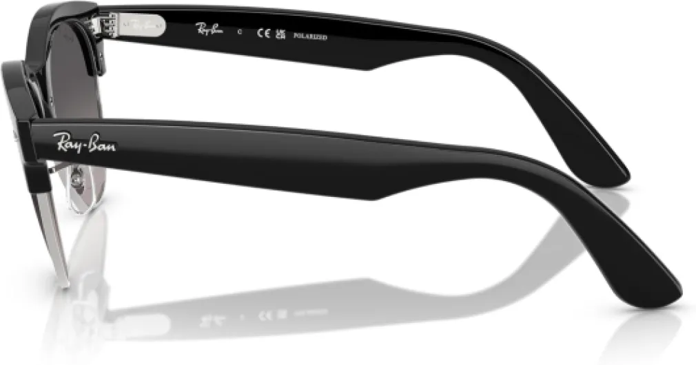 Ray-Ban Mixte Clubmaster Way Lunettes de Soleil 54 mm Noir Sur Argent/Gris Dégradé