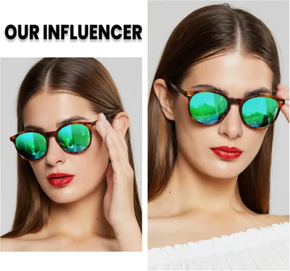 Lunettes de soleil polarisées rétro pour femme - Protection UV400 - Cadre en acétate léger - DC1230 Cadre Tortoise - Lentille Vert Foncé