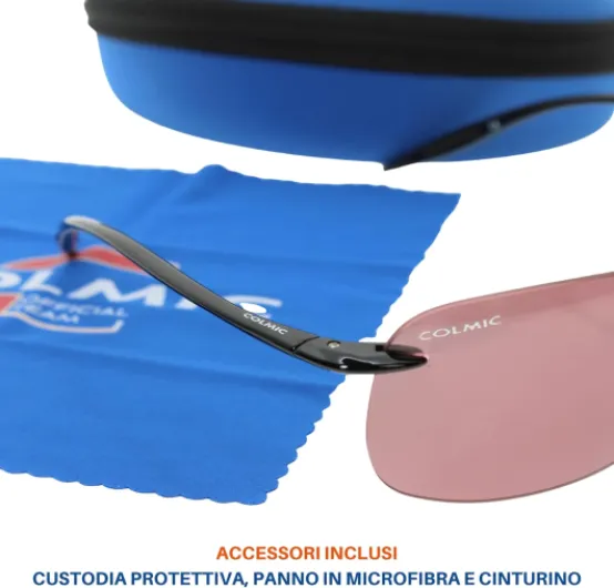 Colmic – Lunettes de soleil polarisées Fashion Pink avec monture minimaliste et verres roses – Légères et élégantes – Modèle unisexe pour la pêche, l’outdoor et les loisirs – Produit officiel Colmic