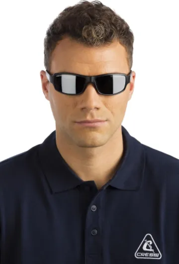 Cressi Ninja Sunglasses - Men's Flexible or Floating Polarized Sunglasses, One Size Flexibles Noir-lentille Miroir Bleu