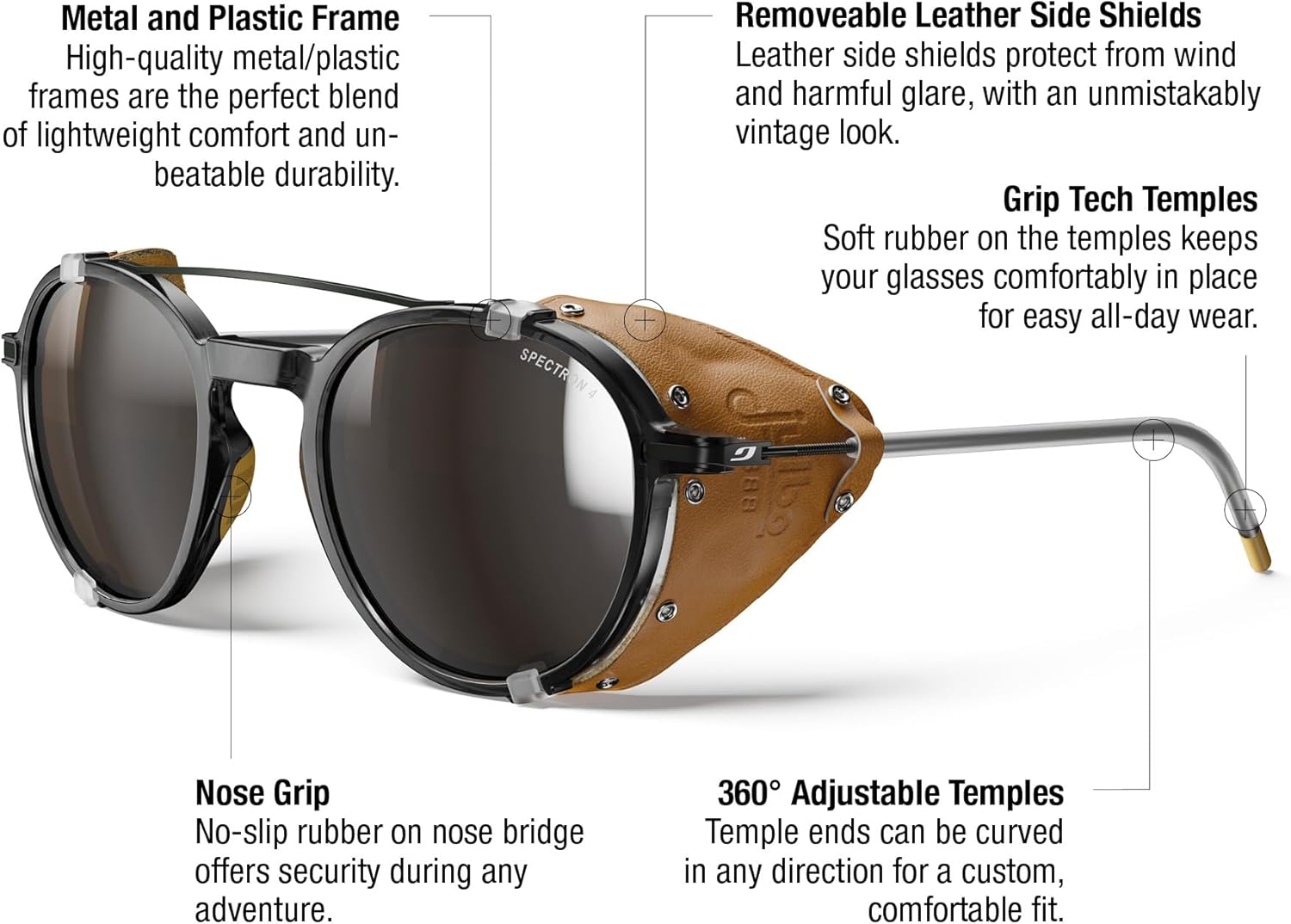 LEGACY Lunettes de soleil alpinisme, randonnée, trekking Adulte Mixte Taille unique Noir / Camel / Havane Catégorie 4