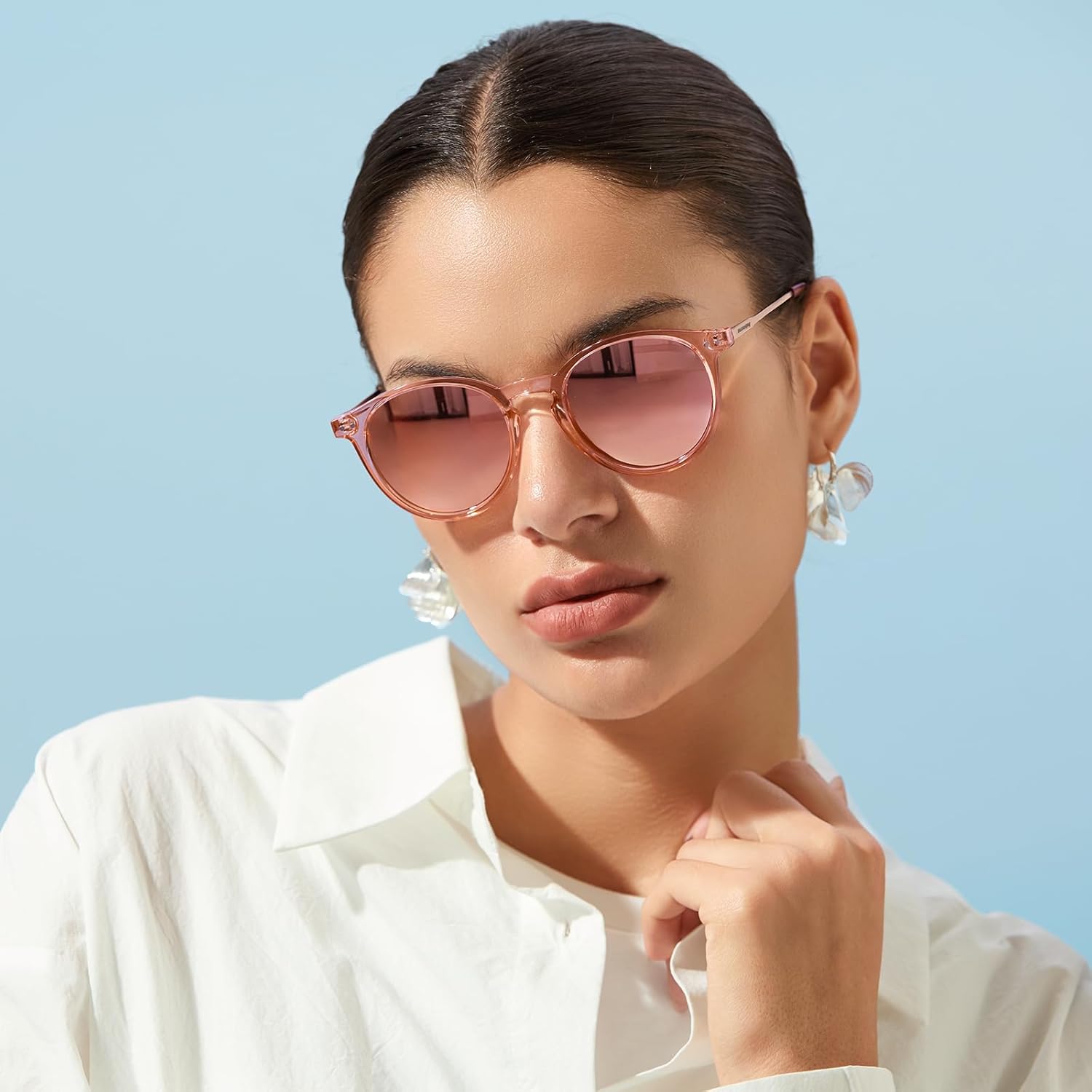 Lunettes de Soleil Polarisées Élégante Pour Hommes et Femmes Protection UV Légère Lunettes Rondes