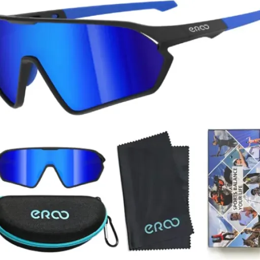 Test ER00 1206 Noir / Bleu : des petites lunettes de sport qui font le job pour les visages fins