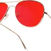 Test Lunettes de soleil aviateur SunnyPro rouge : le style avant la vraie protection