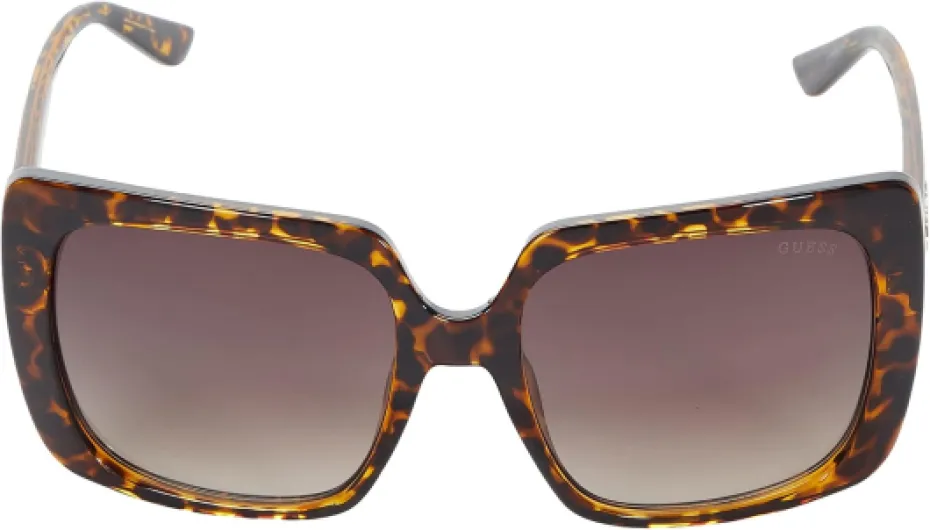 Factory Lunettes de soleil carrées en plastique pour femme avec logo strass La Havane Foncé