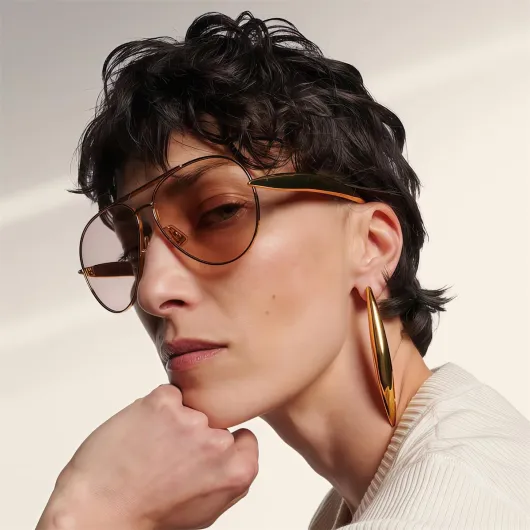 GUVIVI Lunettes de soleil aviateur rétro dorées pour homme et femme, lunettes de soleil surdimensionnées en métal des années 70 Monture Dorée - Verres Champagne 63 - Millimètres