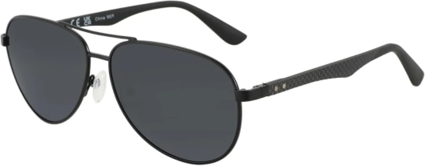 Pilot Lunettes de soleil polarisées Hommes Femmes Fibre de carbone Monture métallique Miroir Protection UV400 Unisexe Classique Style Rétro Monture Noire / Verre Gris